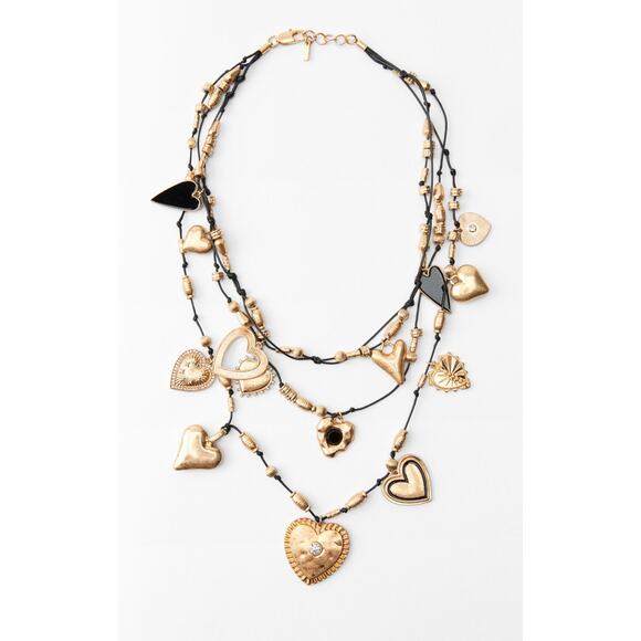 Zara Jewelry - Nwt- Zara HEART MULTI-CHARM NECKLACE